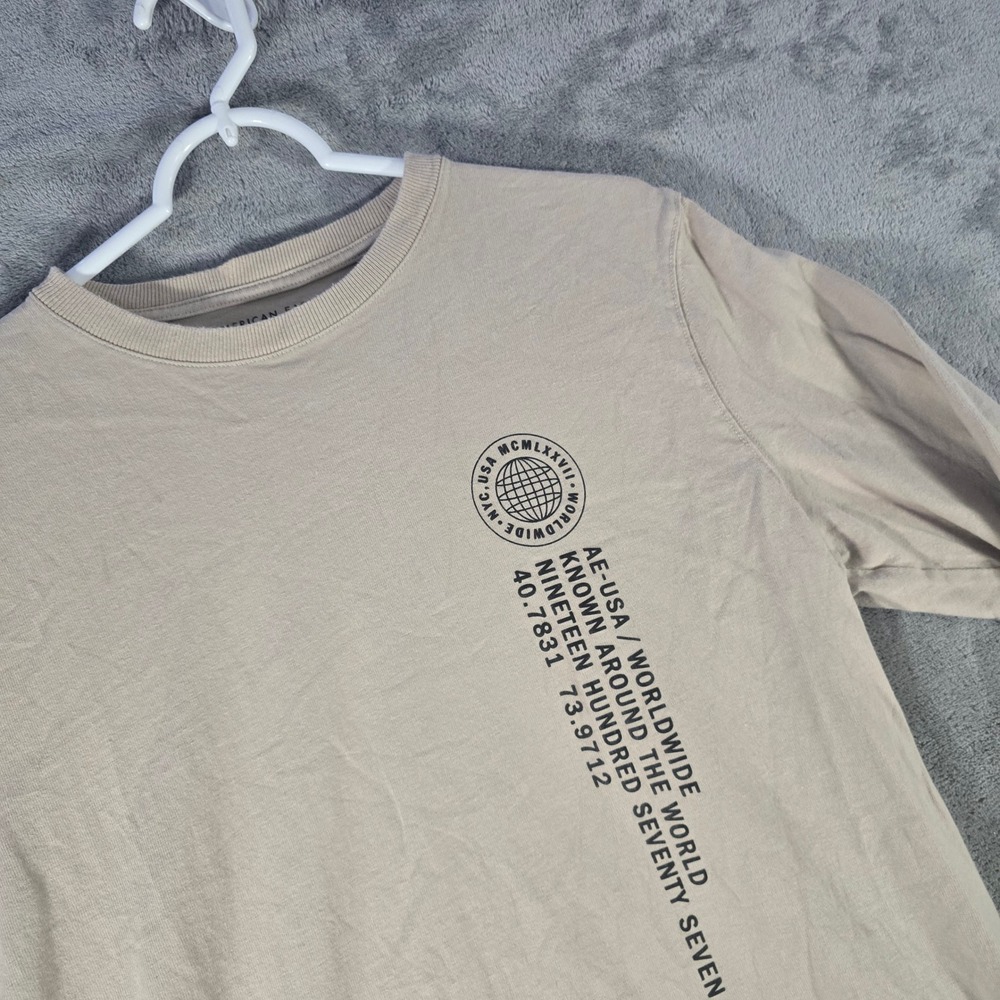 American Eagle Graphic Long Sleeve Crew Neck T-Shirt‎ Casual Mens M